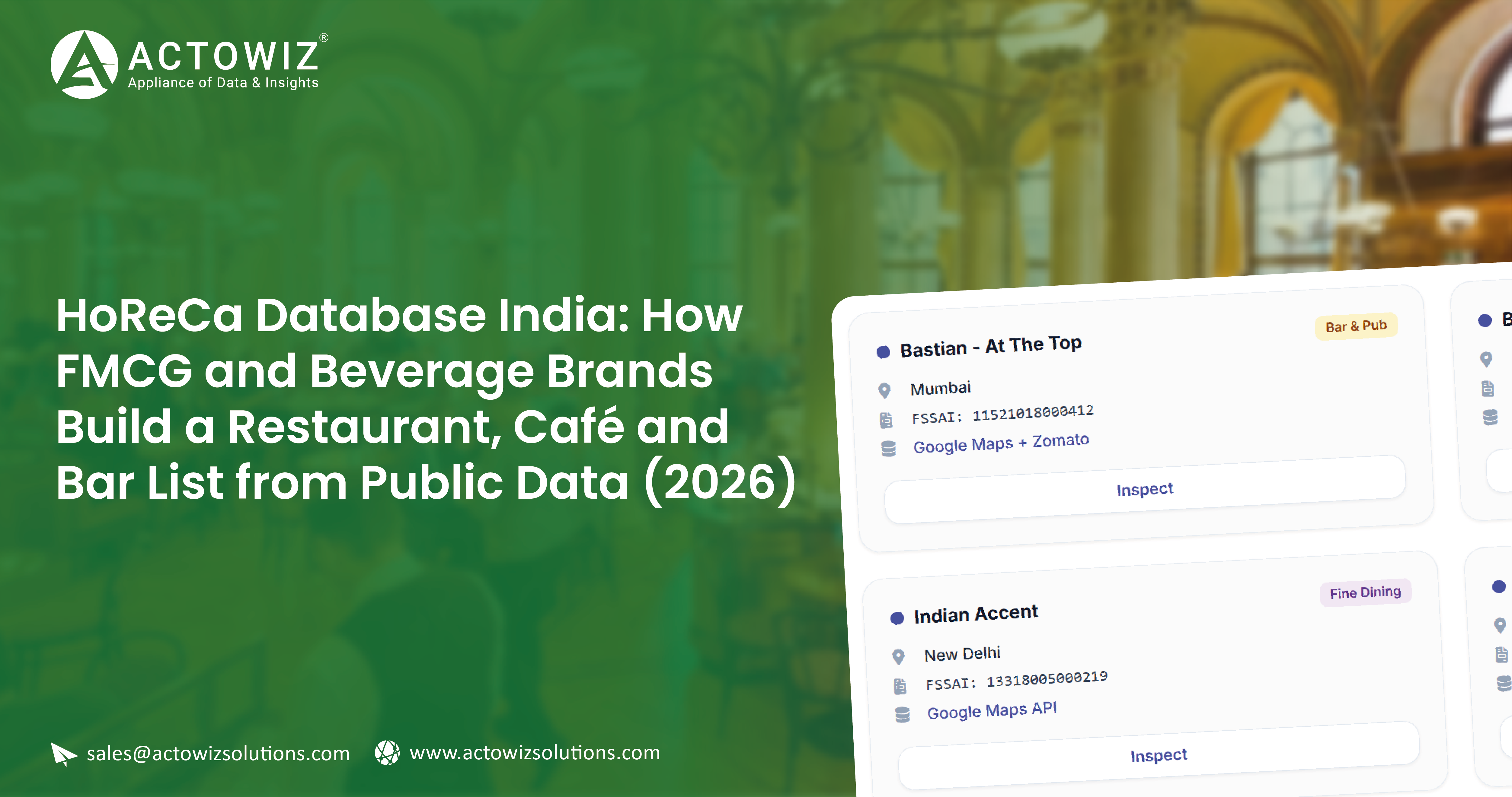 HoReCa database India guide 2026 – restaurants, cafés and bars mapped by pincode